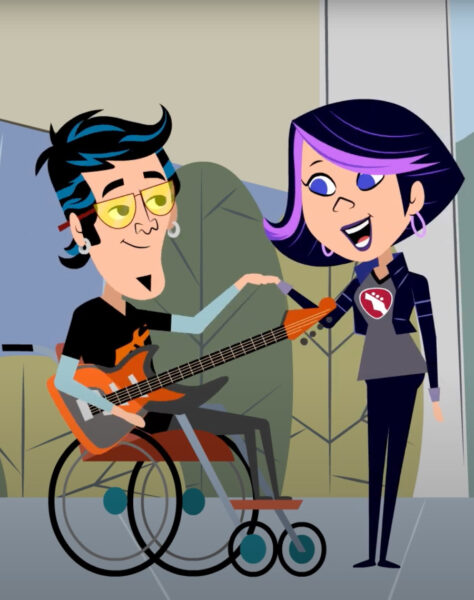 Screenshot from the animated series from Lanterman and Friends on HCBS